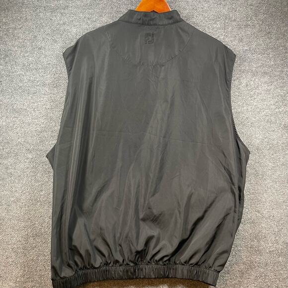 FootJoy 1/4 Snap Golf Pullover Men's XXL Black Sleeveless Zip Pockets Wind Shirt - Picture 11 of 13